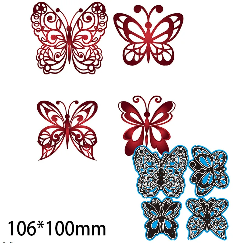 

2021 NEW 4 Butterflies Metal Cutting Dies Craft Mould Butterfly Mould Scrapbook Album Embossing Die Cuts