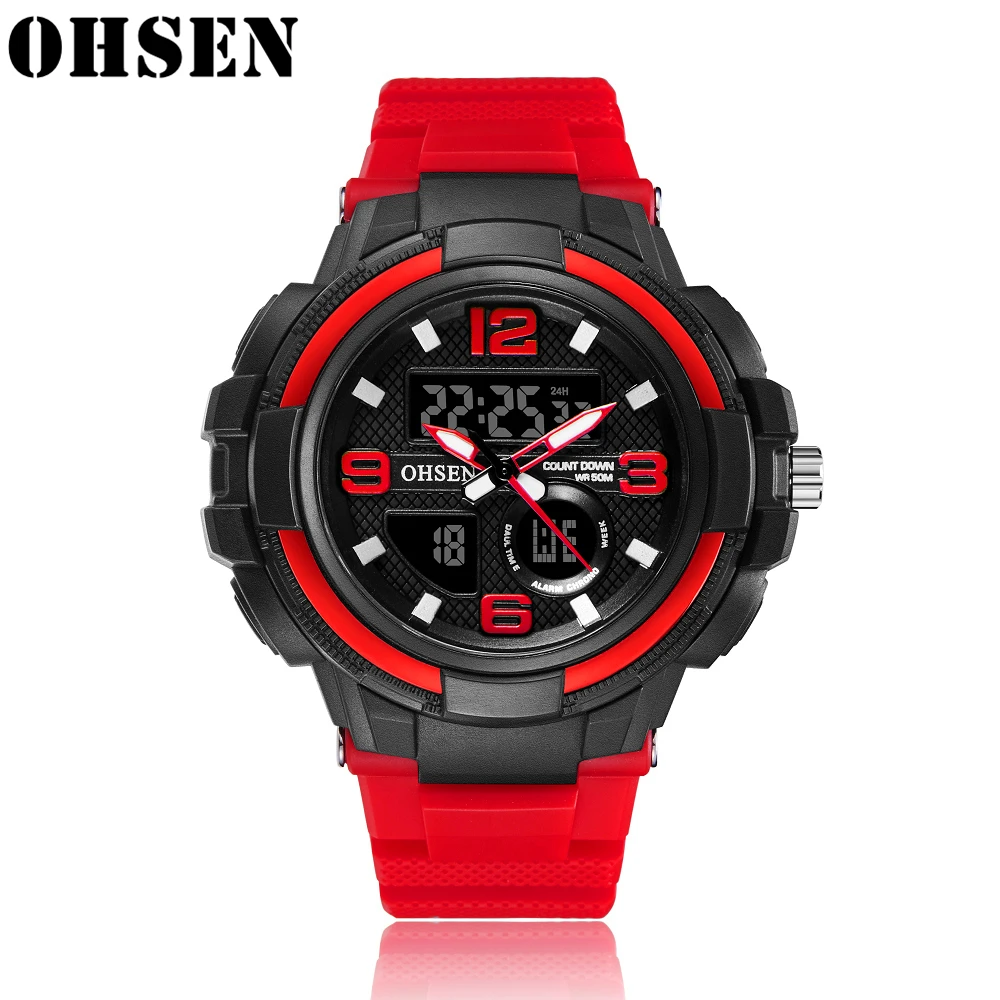 

OHSEN Top Luxury Watches Men Military Army Men's Watch Waterproof Sport Wristwatch Man Dual Display Watch Male Relogio Masculino