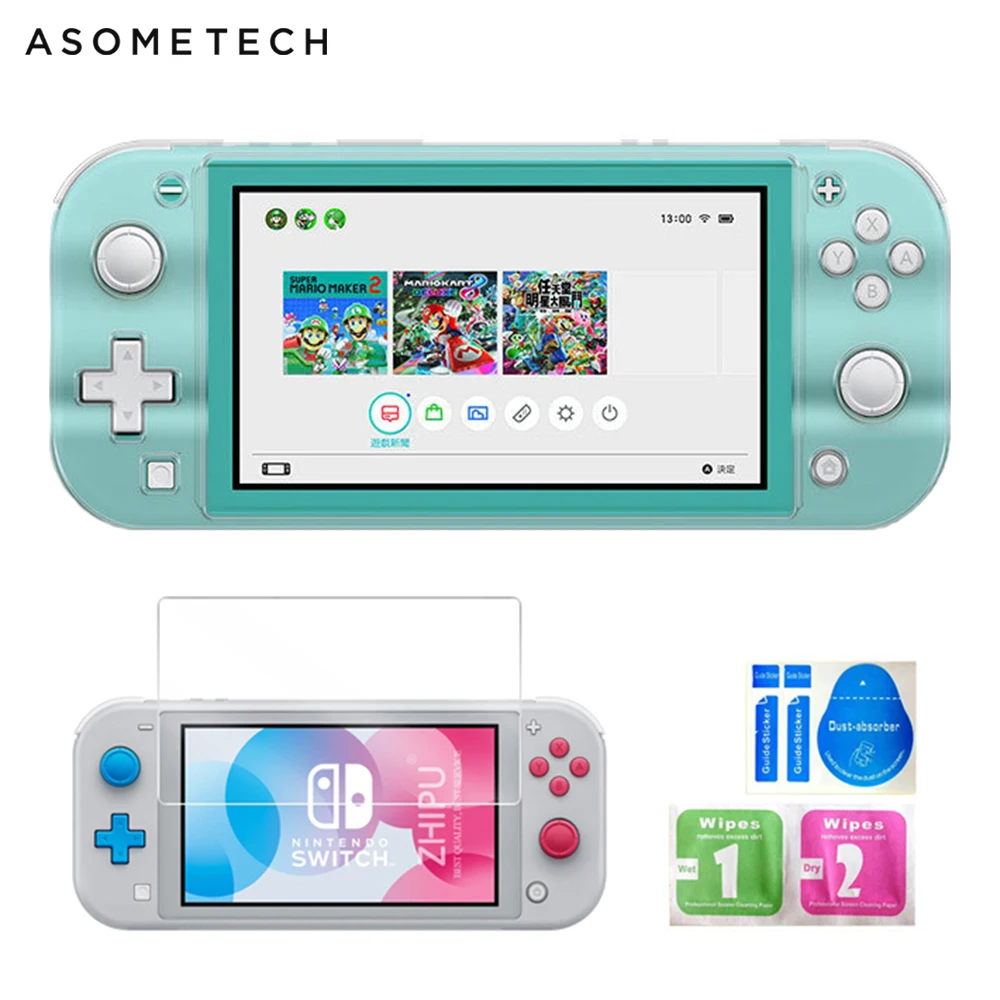 Жесткий Чехол для ПК с кристаллами для nyd Switch Lite прозрачный чехол для nintendo Switch Mini screen Закаленное стекло пленка NS