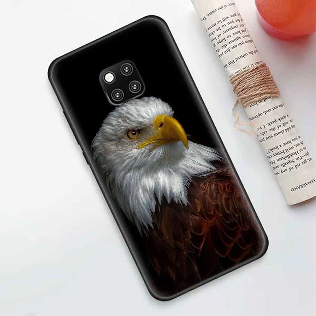 Soft silicone Cover for Huawei Honor 8 9 10 Lite 9X 20 Pro 7X 8A 8X 8C 20S Note Black Phone Case Eagle Animal | Мобильные телефоны