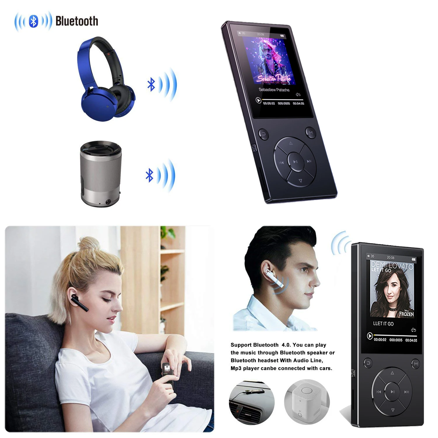 Музыкальный плеер ruizu c11 bluetooth MP3 8 ГБ 16 32 встроенный динамик металлический TFT экран