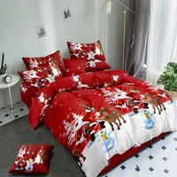 christmas santa claus bedding set snowman printed duvet cover two piece three piece queen king size gift cartoon home textile