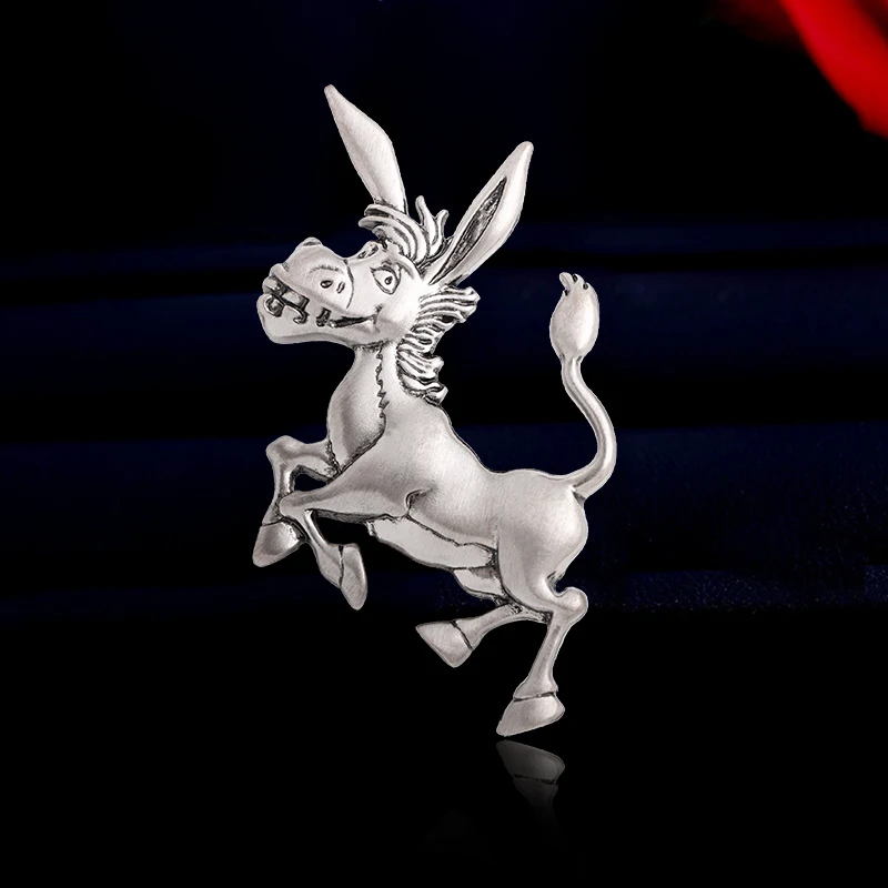 

Wuli&baby Vintage Donkey Brooches For Women Unisex 2-color Happy Walking Big Ear Donkey Animal Party Casual Brooch Pins Gifts