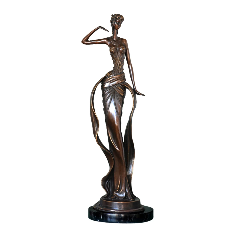 

Модная Современная Бронзовая статуя для девочек, сексуальная изящная скульптура женщины, статуэтка, искусство, домашний декор