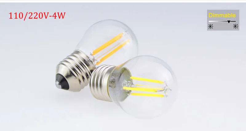 E27 лампа G45 светодиодный нить 2W 4W 6W 8W G45 Ретро Стекло Edison 220V лампы Замена лампы накаливания световые люстры