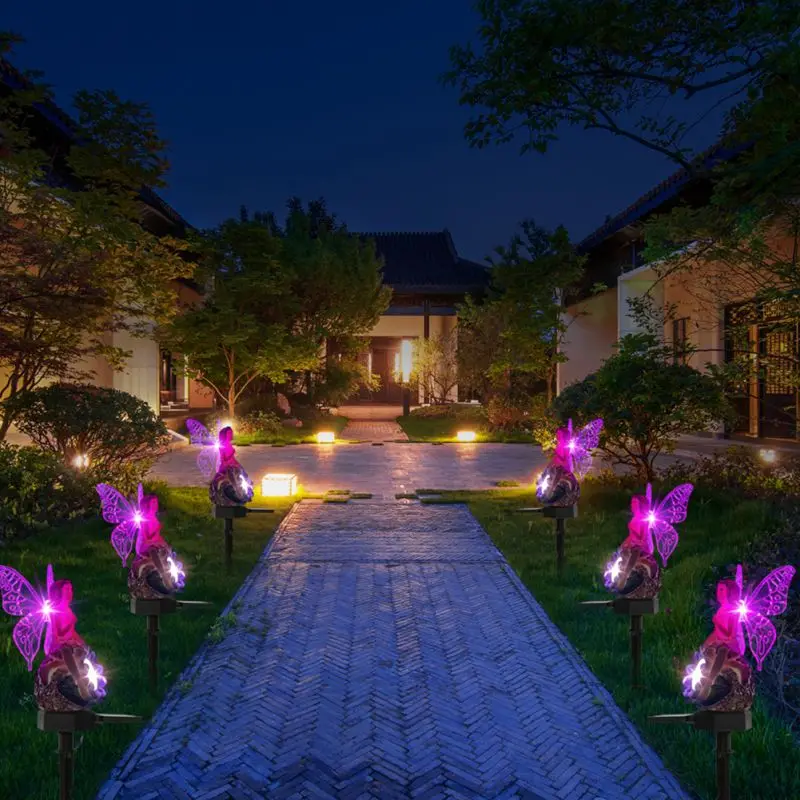 

Outdoor Solar Power LED Landscape Lighting Flower Fairy Ornament Garden Lamps Decoration Stake Solar Lamp Yard Lawn Light