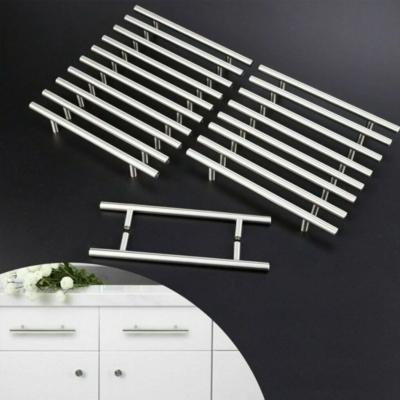 Ручки шкафа из нержавеющей стали Диаметр 10 мм кухонная дверь Т бар прямые ручки