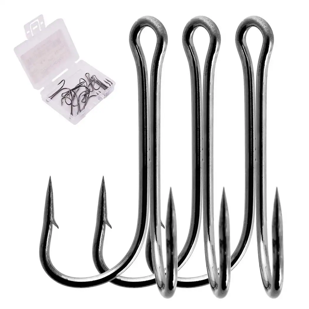 

10pcs/Box Double Fishing Hooks High Carbon Steel Barbed Fishhook For Soft Worm Lure Fly Double Japan Fishing Hook Accessories