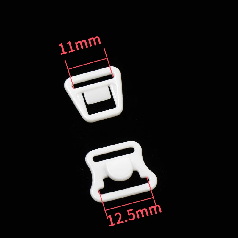 White 13mm 10 шт. пластиковый нейлоновый бюстгальтер для грудного вскармливания с пряжкой, аксессуары для шитья бюстгальтеров, зажимы для нижнего белья - Цвет: White 13mm