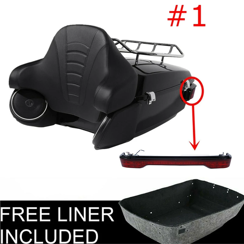 Мотоцикл король багажник Спинки Хвост Светильник W/колонки стойки для Харли Тур