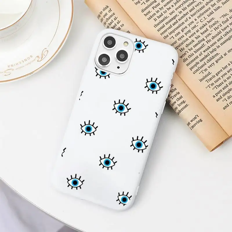 

Evil eyes high quality fundas Phone Case Candy Color for iPhone 6 7 8 11 12 s mini pro X XS XR MAX Plus