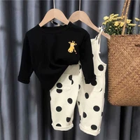 summer kids girl clothing sets fashion baby girl clothes polka dot suits cotton childrens clothingstraps toddler clothes 1 3