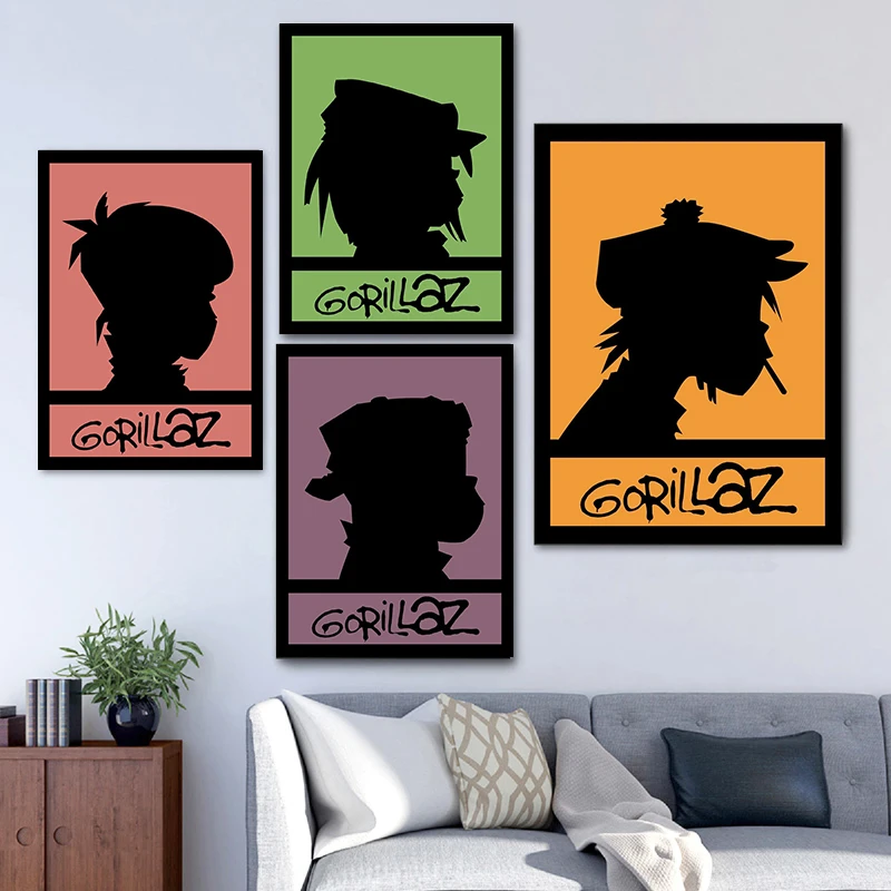Плакат Gorillaz искусство раньше демон 2-D певец живопись настенное украшение бара