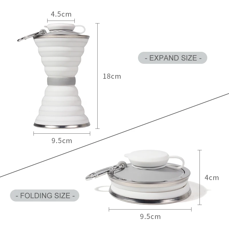 500 мл силиконовая складная бутылка для воды Спортивная телескопическая