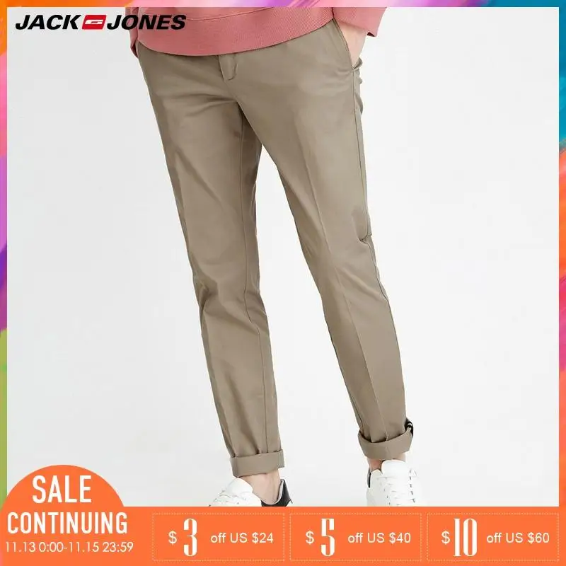 JackJones Весна Лето Новые мужские Стрейчевые хлопковые прямые облегающие