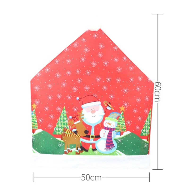 Рождественский чехол для спинки стула Санта шляпа обеденные чехлы стульев на