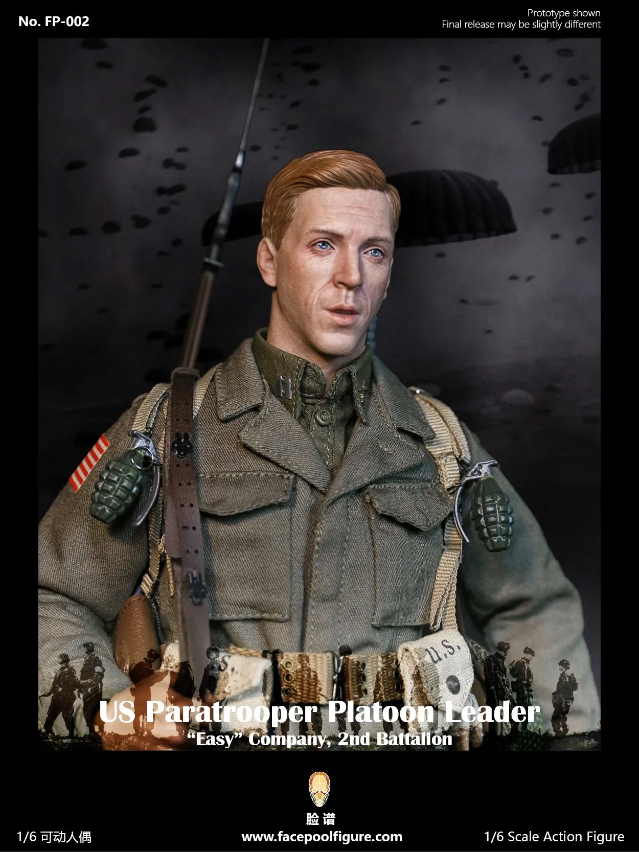 Facepoolfigure FP 002 WWII США ПАРАШЮТИСТА взвода лидер легко компании 1/6 рисунок|military police