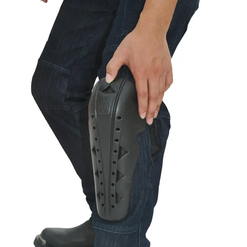 Темно синие всесезонные ветрозащитные водонепроницаемые мотоциклетные джинсы с