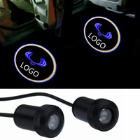 2pcs led car door welcome logo light for ssangyong korando musso sports rexton logo courtesy laser projector ghost shadow lamp