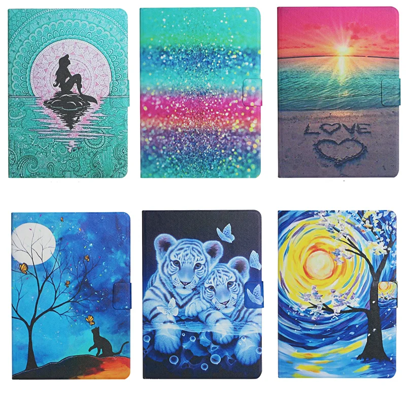 

Cute Cat Lion Sunrise Painted Case for Huawei MediaPad T5 10 Flip Cover for Huawei MediaPad T5 Case 10.1 AGS2-W09/L09/L03/W19