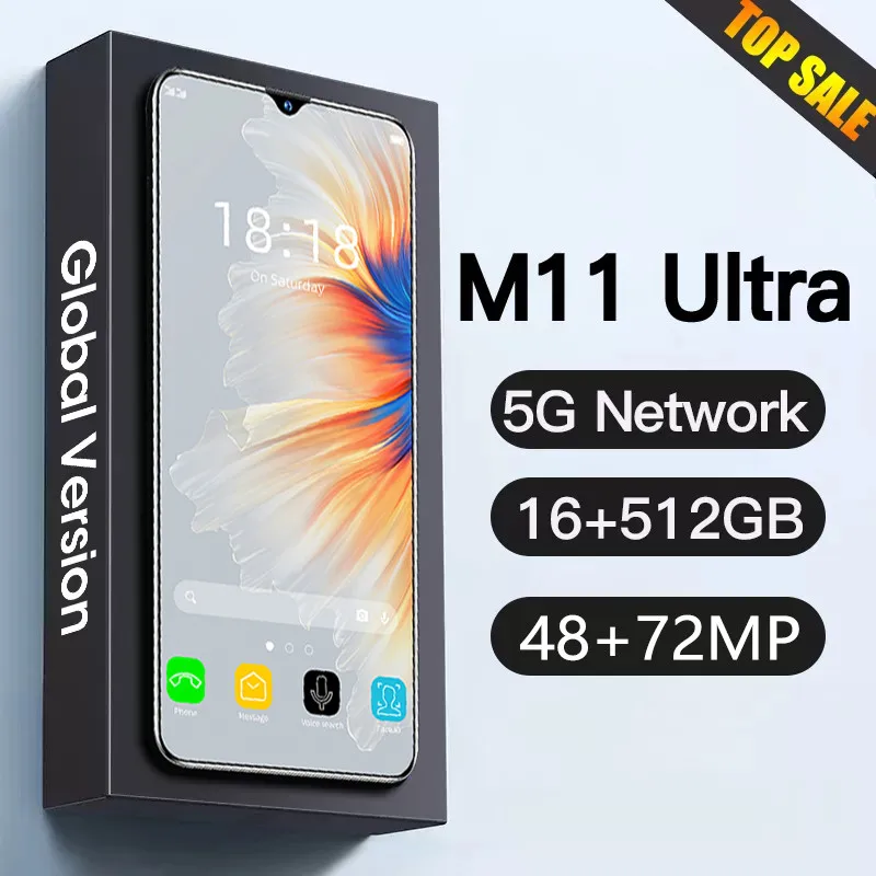 

Смартфон M11 Ultra, 16 ГБ + 512 ГБ, Android, Qualcomm Snapdragon 888, 4G/телефон с двумя sim-картами, разблокированный мобильный телефон