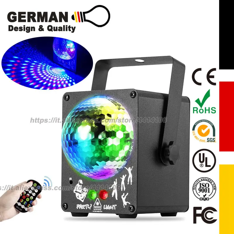 Disco Lights RGB LED Stage Beam Lights Sound Activated Strobe Flash Effects DJ Party Lights with Remote Control