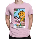 Футболки с принтом карт Таро, но это Гарфилд и Арлен, креативная Мужская футболка с кошкой, манго, короткая хлопковая одежда с принтом
