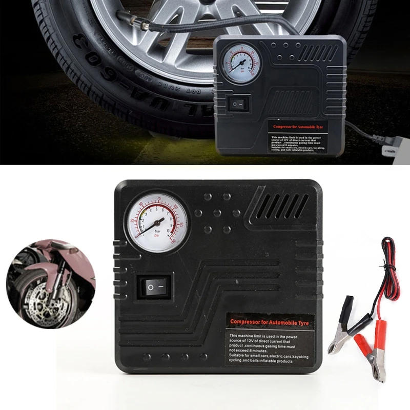 

DC 12V Air Pump Compressor Mini Tire Inflator for Motorcycle Vehicles Tire