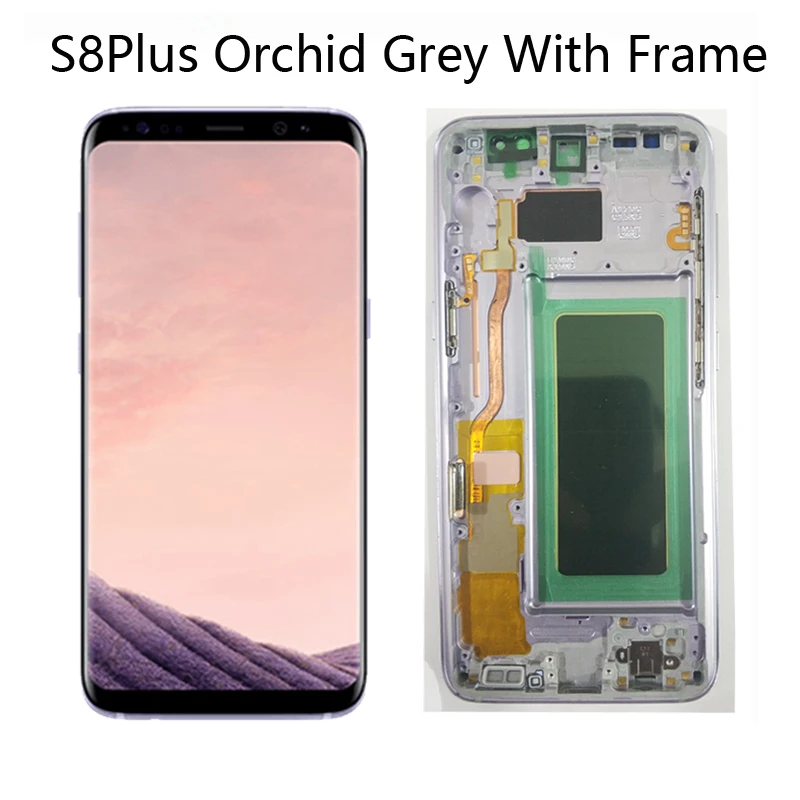 S8Plus Grey frame S8 S8plus экран дисплея для SAMSUNG Galaxy S8 экран Замена ЖК сенсорный дигитайзер сборка G950F G955 с рамкой - Цвет: S8Plus Grey frame