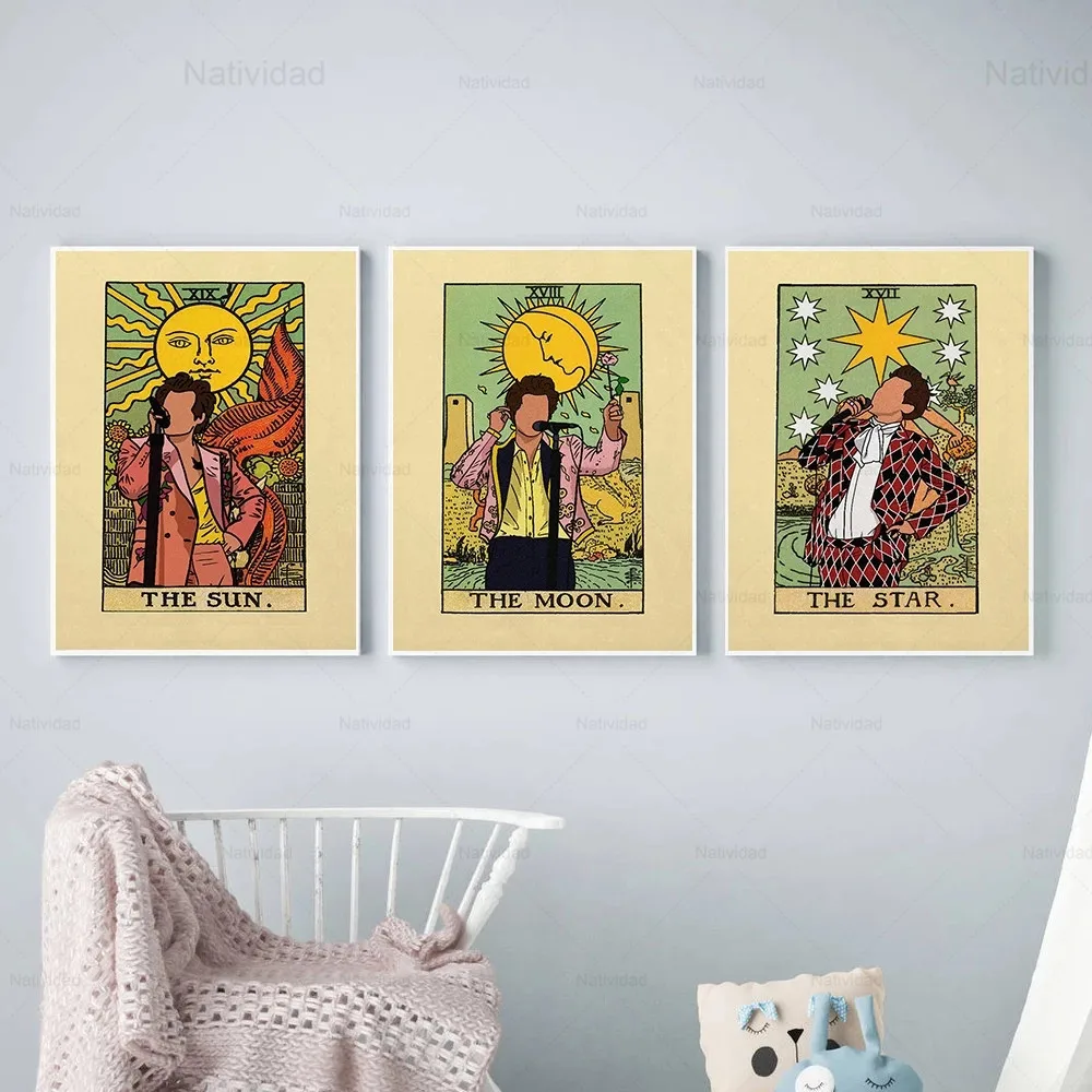 Картина на холсте стиль британской певицы Гарри плакат настенное Искусство