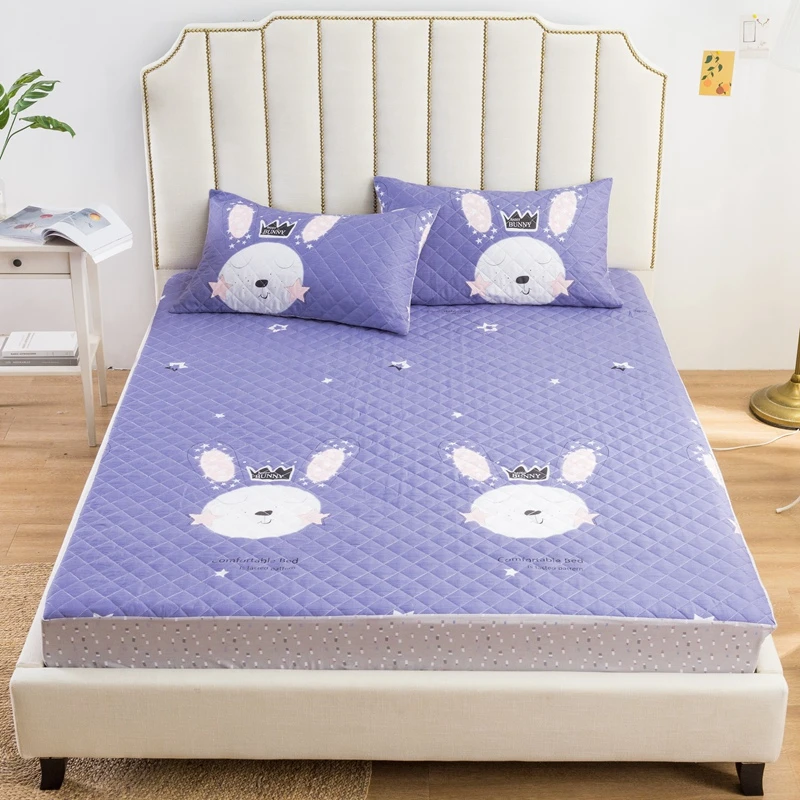 Стеганый хлопок простыня наматрасник с Elatistic Ультра мягкий дышащий Твин/queen/King