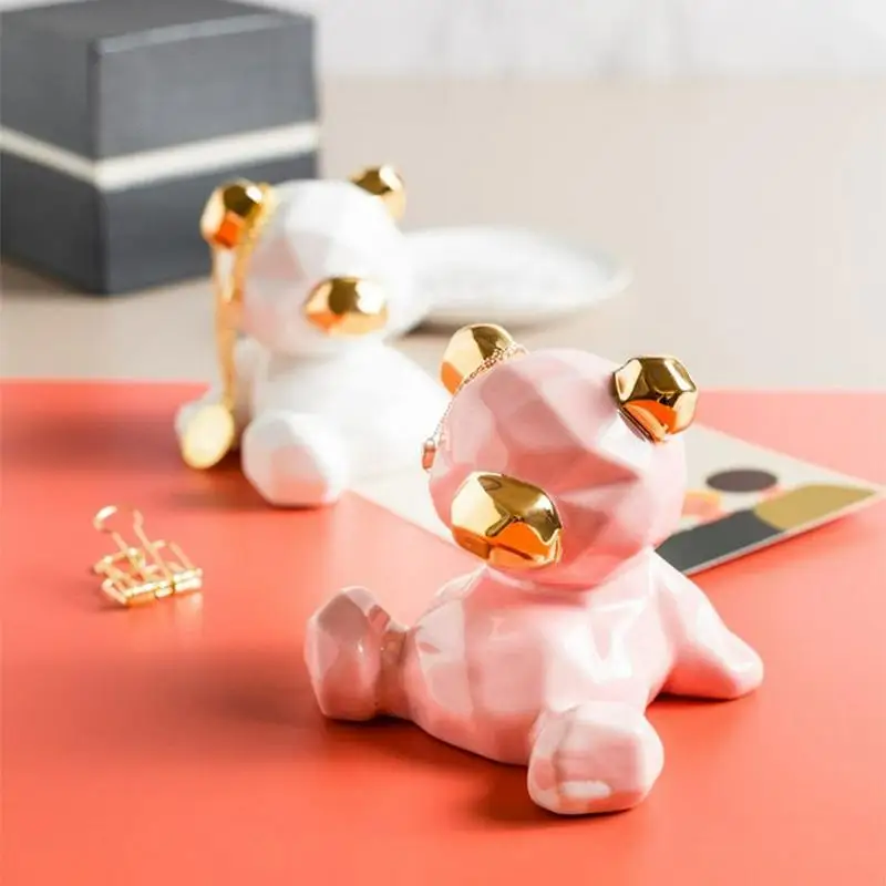 Скандинавский керамический медведь домашний декор фарфоровая фигурка животного