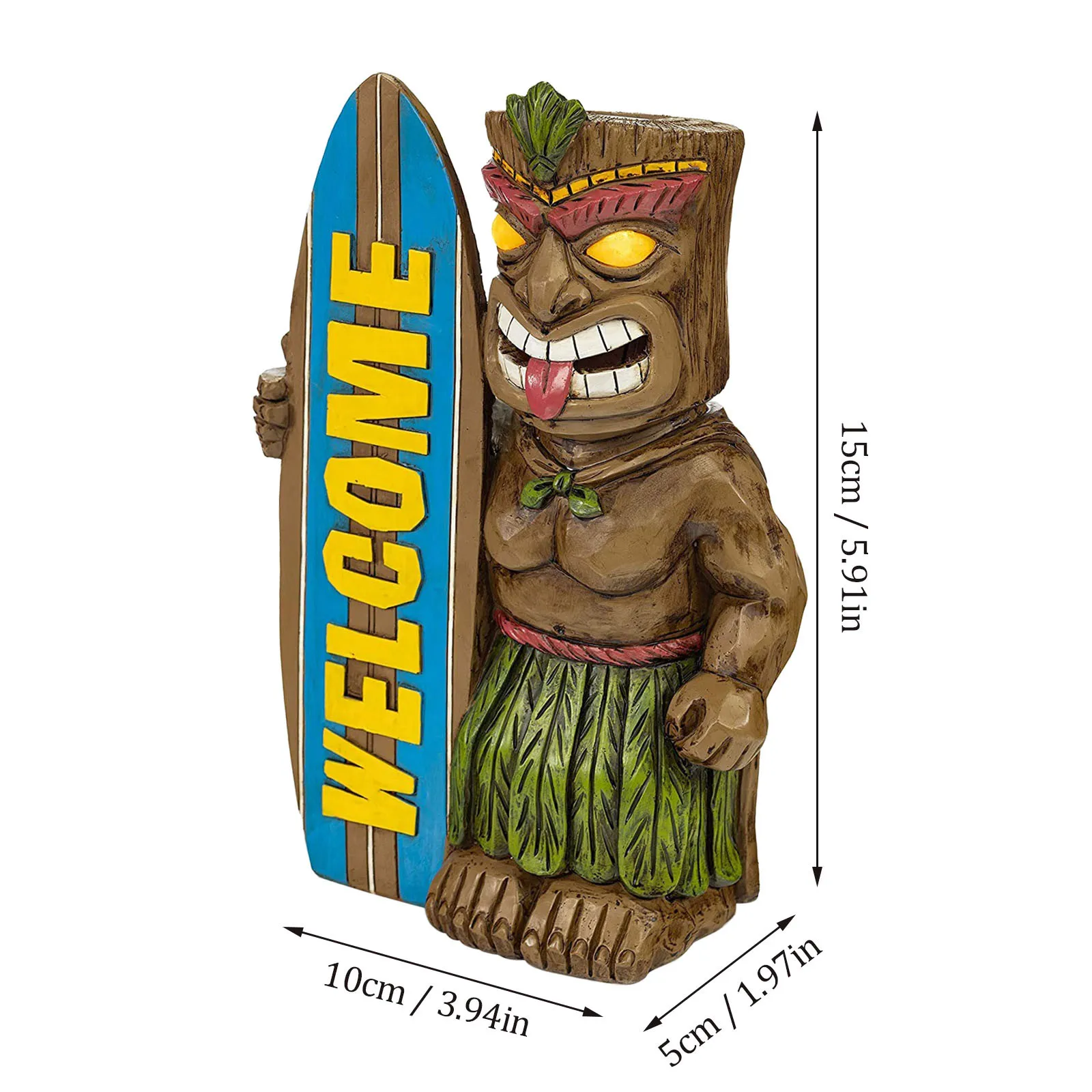 

Retro Hawaiian Wine Glass Totem Garden Light Lamp Sculptures Statues Outdoor Totem Surfboard Garden Statues Home Decoration