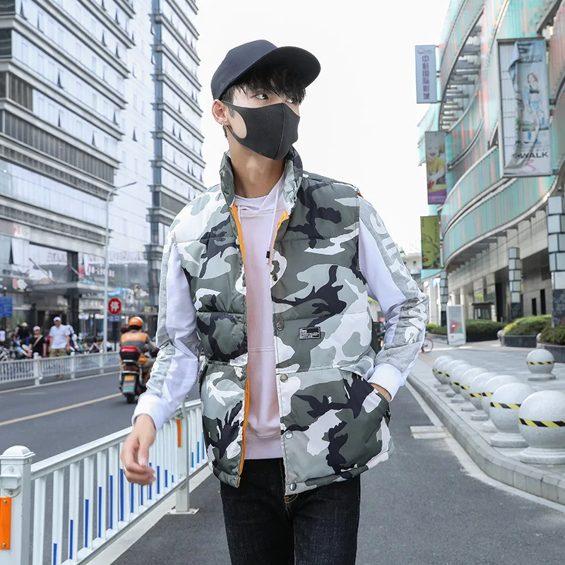 Мужская камуфляжная Повседневная жилетка на пуху новинка осень-зима 2021