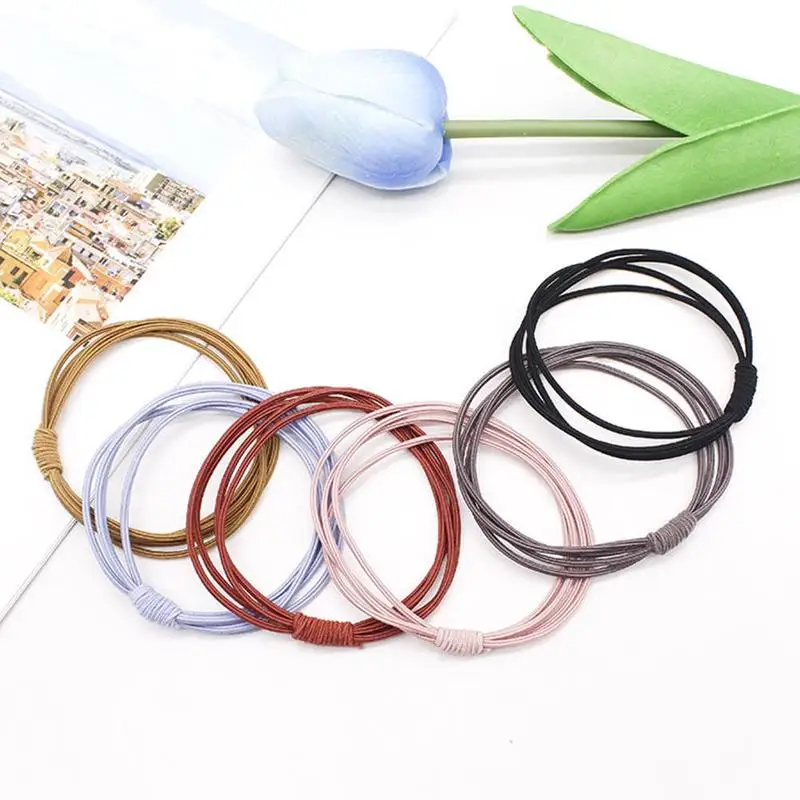New Korean Simple 4in1 Knot Elastic Rubber Bands Hair Rope Women Ropes Girls Accessories Fashion Col A0W1 |