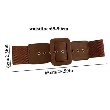 Women Wide Belt Stretch Waist Belts Decorative Belt Coat Elastic Porous Belt Metal Buckle Waistbands Female Apparel Accessories 2