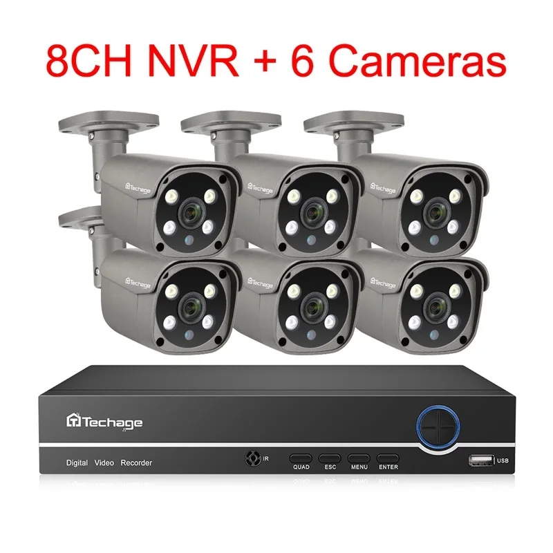 

Система видеонаблюдения, 8 каналов, 5 МП, HD, POE, NVR