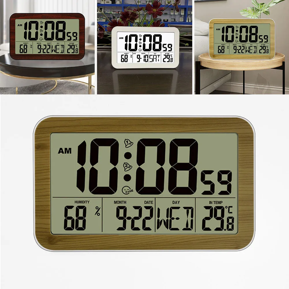 

Folding Alarm Clock Digital Hygrometer Thermometer LCD Clock Indoor Temperature Home Office Desktop Display Clock