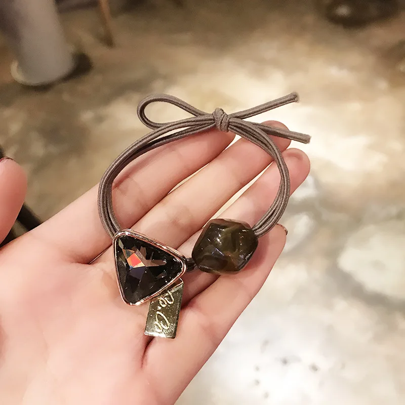 

Korean elegant Crystal Elastic Hair Bands Scrunchie Tie Gum Rope Sweet Rubber Bands Fashion Hair Accessories Headwear For Women