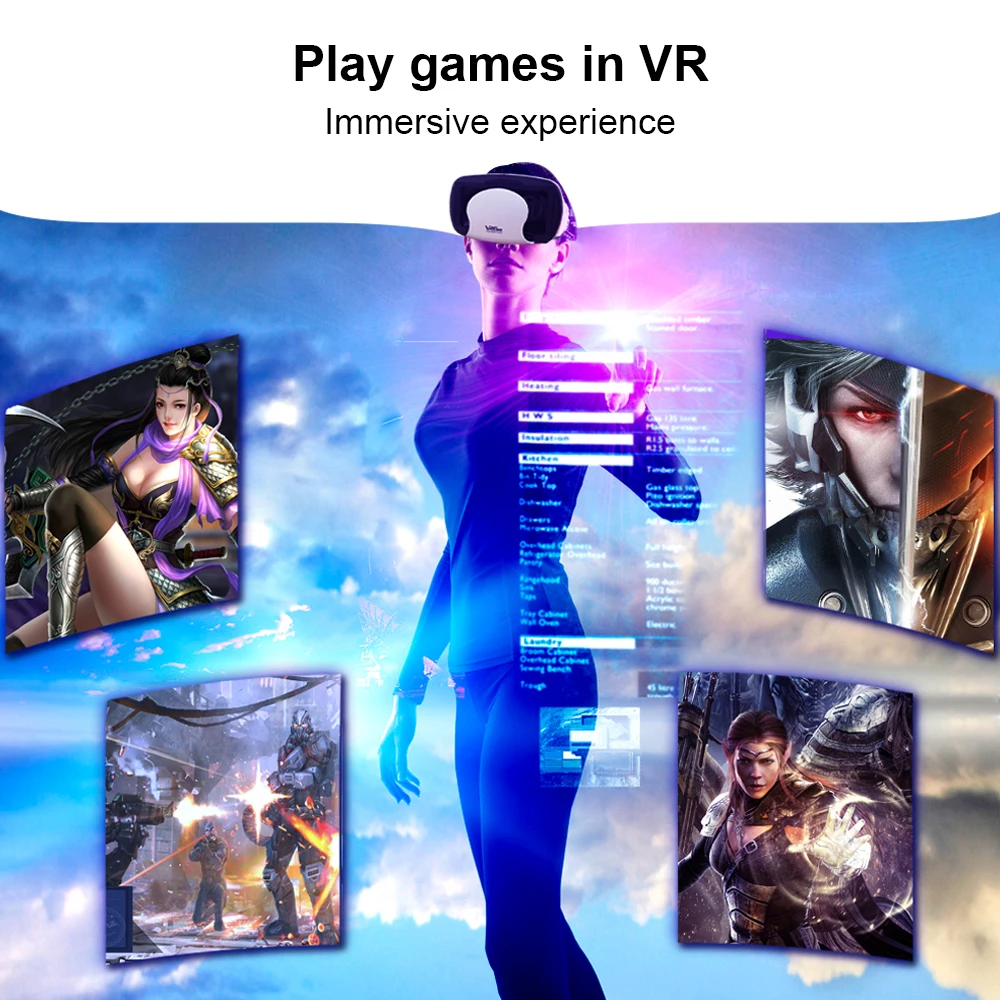 3D очки VRG Pro шлем виртуальной реальности VR для смартфонов Samsung устройства игр 5-7