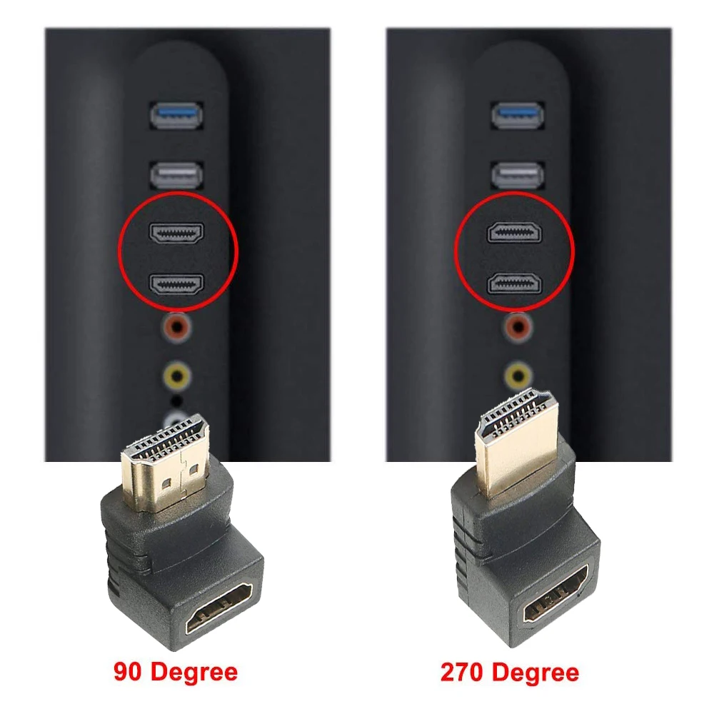 HDMI удлинитель кабеля адаптеры-конвертеры с углом обзора 270/90 градусов для HDTV 1080P