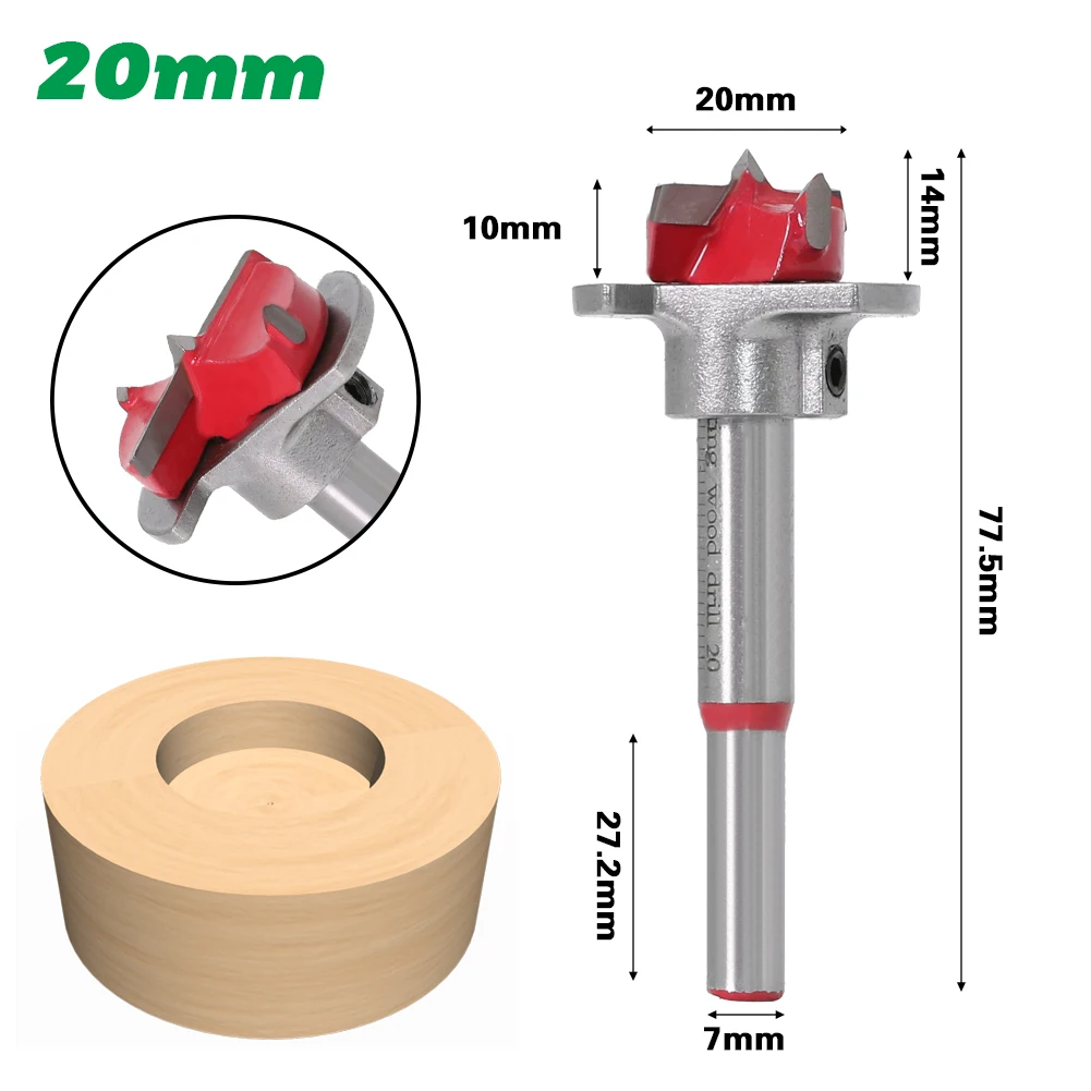 

1pc Diameter 15/20/25/30/35mm Adjustable Carbide Drill Bits Hinge Hole Opener Boring Bit Tipped Drilling Tool Woodworking Cutter