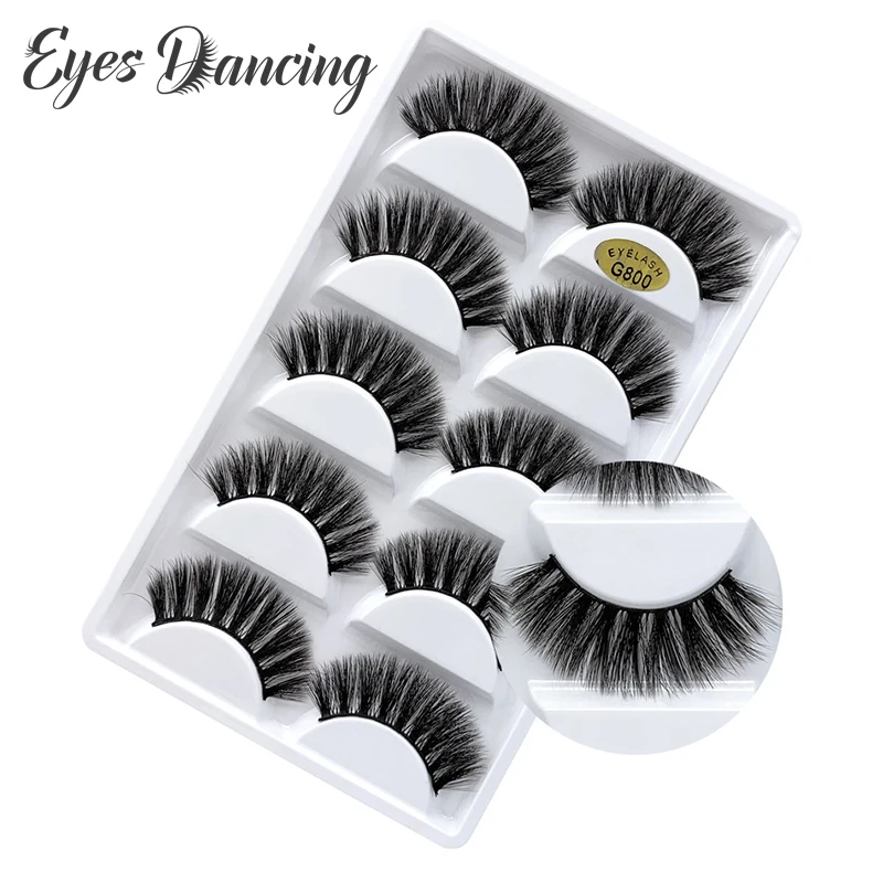 Глаза Танцы 5 пар Накладные ресницы 3D норковые натуральный Комплект детских