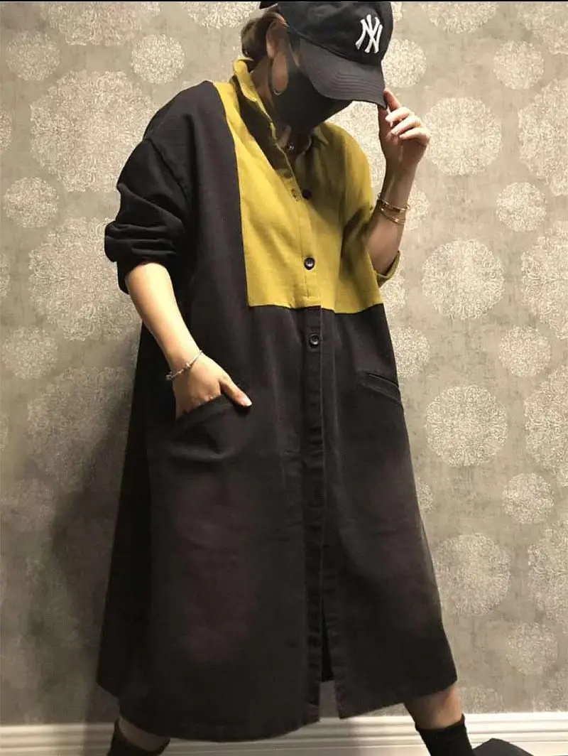 Женская джинсовая куртка Свободная Повседневная ветровка средней длины с