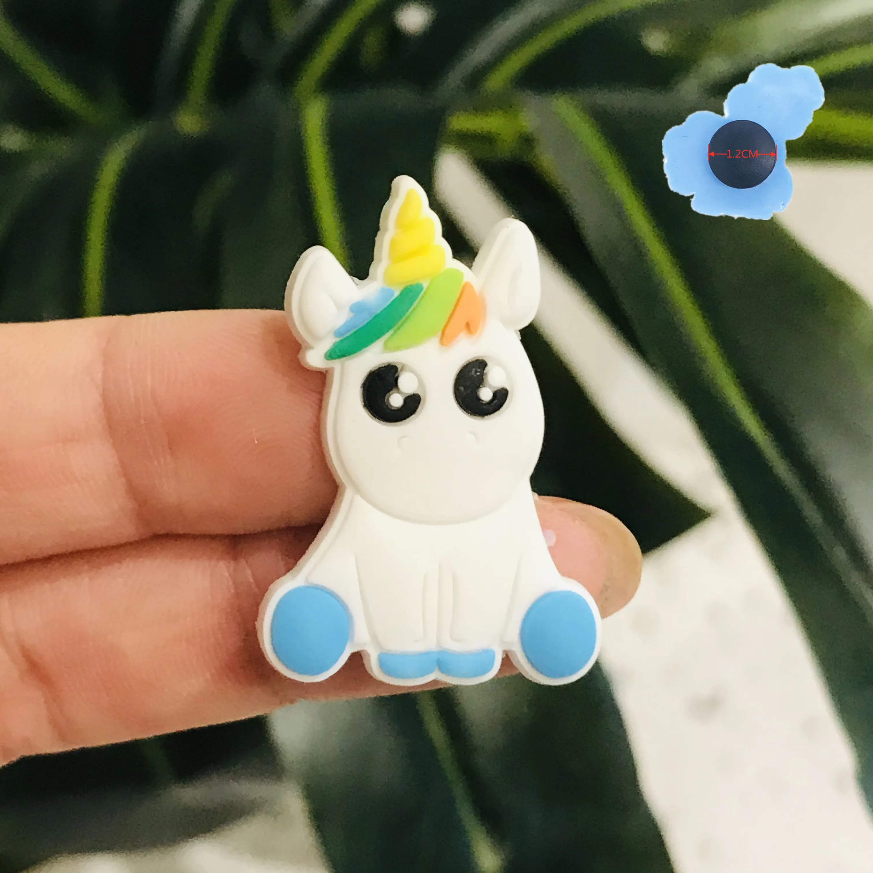 1 шт. Единорог ПВХ обувные очаровательные Мультяшные животные лошадь Радуга