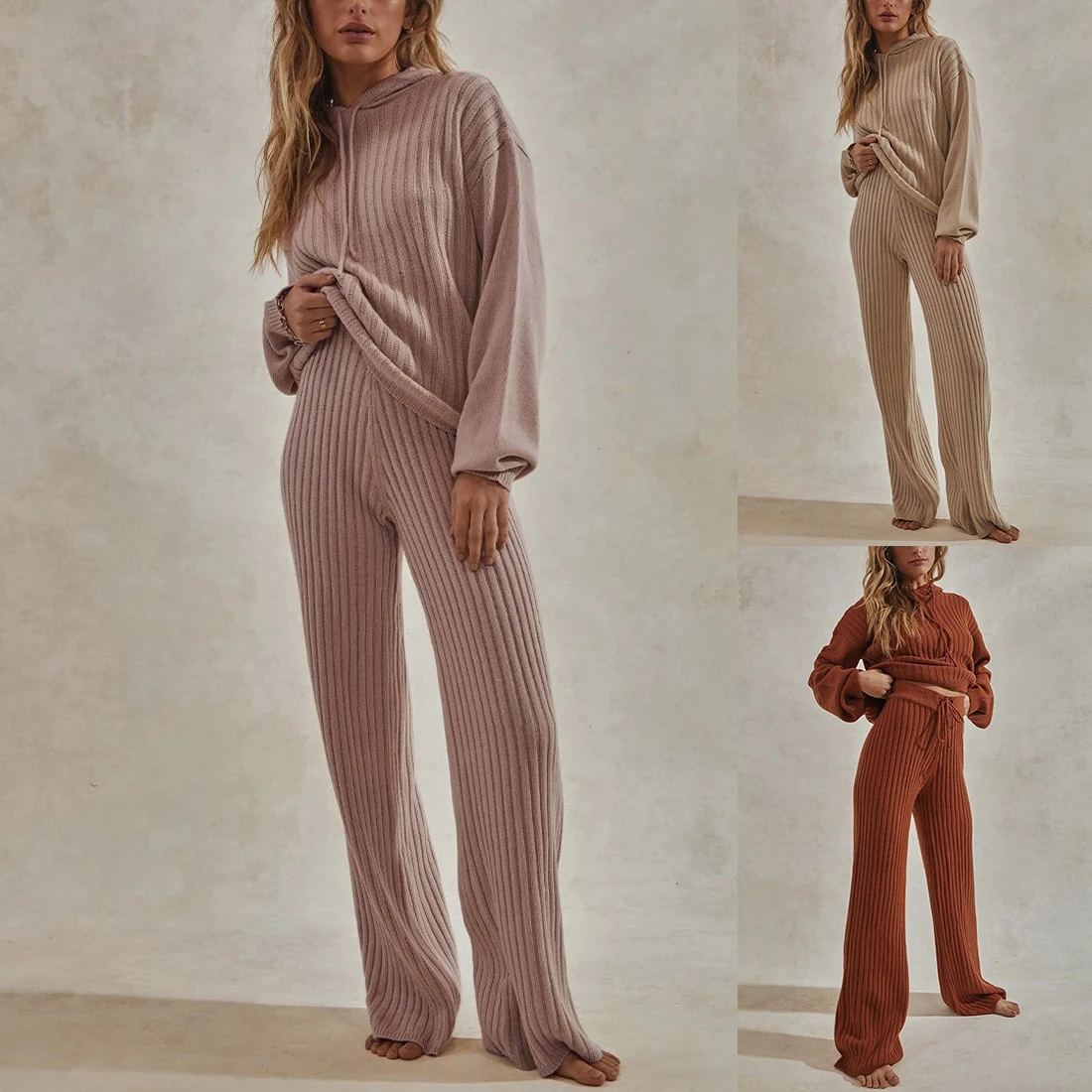 

Casual Women Sweater Two Piece knitted Sets Slim Tracksuit 2019 Spring Autumn Fashion Sweatshirts Sporting Suit Female