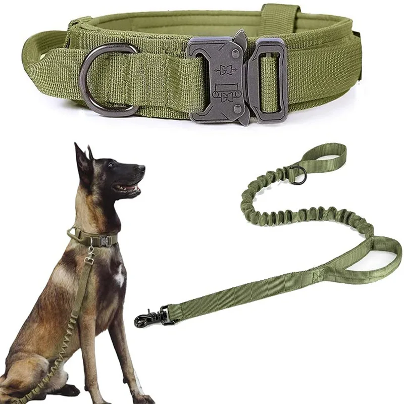 

New Tactical Pet Collar Outdoor Adjustable Medium and Large Traction Dog Collar Military Dog Collar Control Handle