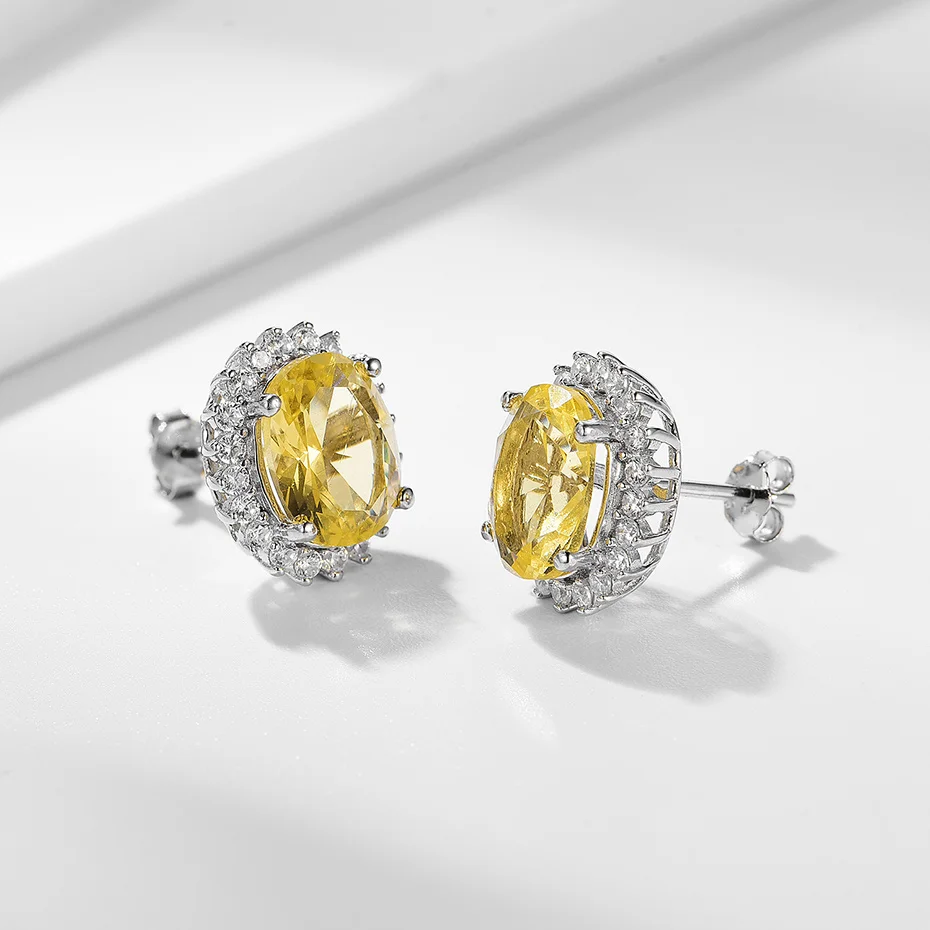 Женские сережки-гвоздики Kuololit из стерлингового серебра 925 пробы с желтым розовым