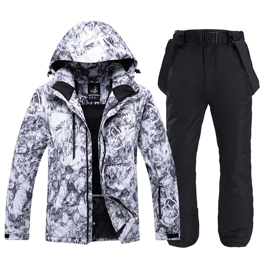 

2021 New Winter Men Thermal Warm Ski Suit Male Waterproof Skiing and Snowboarding Sets Jacket Pants Suit Snow Brand Clothes