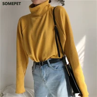 turtleneck plus size 3xl sweater for women autumn knitted jumper womens sweater casual loose long sleeve jacket pullover female